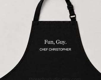 Fun Guy Chef Apron Gift | 100% Cotton Embroidered in Canada