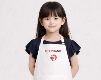 Master Chef Kids Apron | Custom Name Apron | Kids Cooking Apron | Baking Gift for Kids | Children Chef Apron