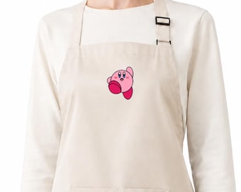 Kirby Apron Gift | 100% Cotton Beige Kitchen Apron with Front Pocket