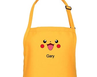 Personalized Pokemon Apron | Cut and Sewn in Toronto | Pikachu, Charmander, Squirtle | Cute Gift for Him and Her