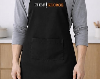 Black Bib Apron - Chef Apron for Home Cooks, Bakers | High-Quality - 100% Cotton