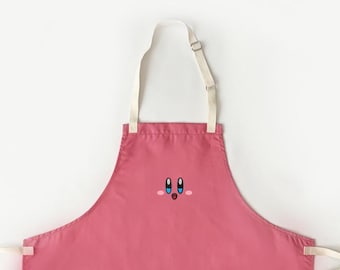 Pink Kirby Apron with Custom Text | Unique Gift for Gamers, Bakers, Cooks, Nintendo