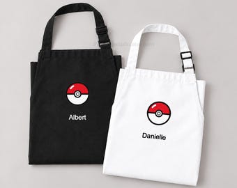 Cotton Pokemon Pokeball Apron | Embroidered in Canada