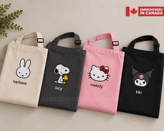 Cute Hello Kitty, Miffy, Snoopy, Kuromi Aprons for Adults | 100% Cotton Embroidered in Canada