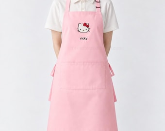 Cute Hello Kitty Apron | 100% Cotton Embroidered in Canada