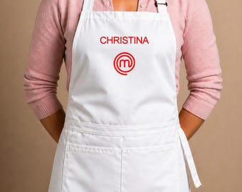 MasterChef Apron - 100% Cotton White Bib Apron