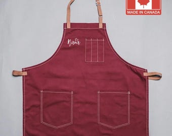 Personalized Custom Apron | Gift for Nana - Workshop Apron 100% Cotton Made in Canada