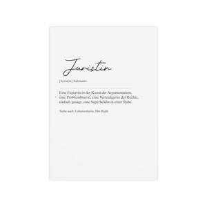 Juristin Definition | Poster | Persönliches Geschenk | Juristen | Jurastudenten | Motivation | Office | Home | Dekoration