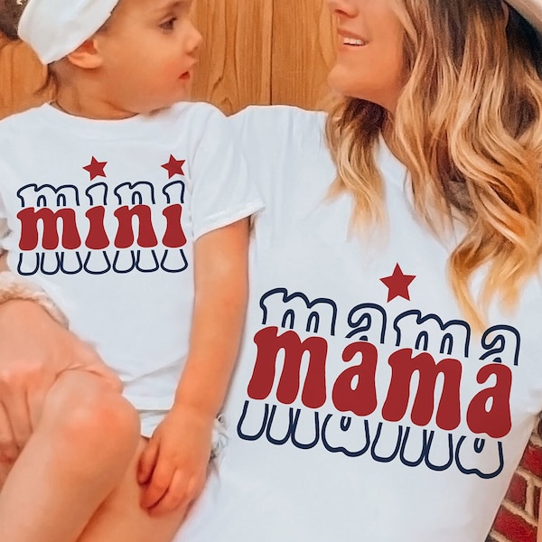 mama and Mini 4th of July Svg Png, Mommy and Me Matching shirt, Stacked Mama and Mini Svg Png, Independence Day svg png, Digital download