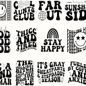 Groovy Svg Bundle Boho Svg Hippie Svg Aesthetic Svg - Etsy UK