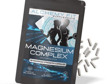 Magnesium 3 in 1 Complex 500mg Vegan Capsules Focus Energy Calming