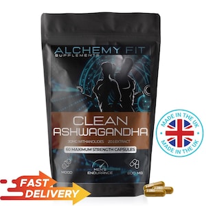Clean Ashwagandha Extract 600mg | High Potency 20: 1 Extract 12000mg Equivalent | 30mg Withanolides