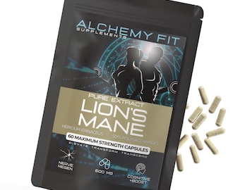 Lion's Mane 600mg | 20:1 Extract | Cognitive Focus & Brain Health | Vegan Pullulan Capsules