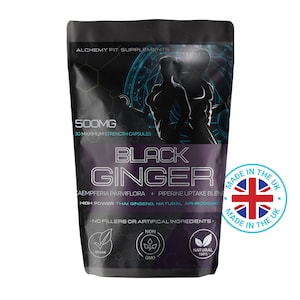 Thai Black Ginger Extract 500mg | High Potency 10: 1 Extract 5000mg Equivalent |  Kaempferia Parviflora + Piperine Uptake Blend