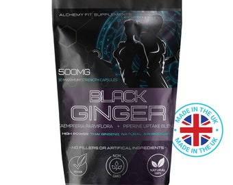 Thai Black Ginger Extract 500mg | High Potency 10: 1 Extract 5000mg Equivalent |  Kaempferia Parviflora + Piperine Uptake Blend