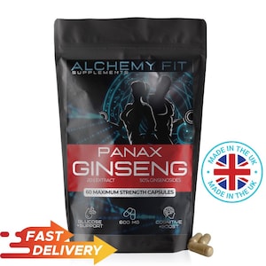 Red Korean Ginseng Capsules 20:1 12,000mg High Strength Red Panax Extract