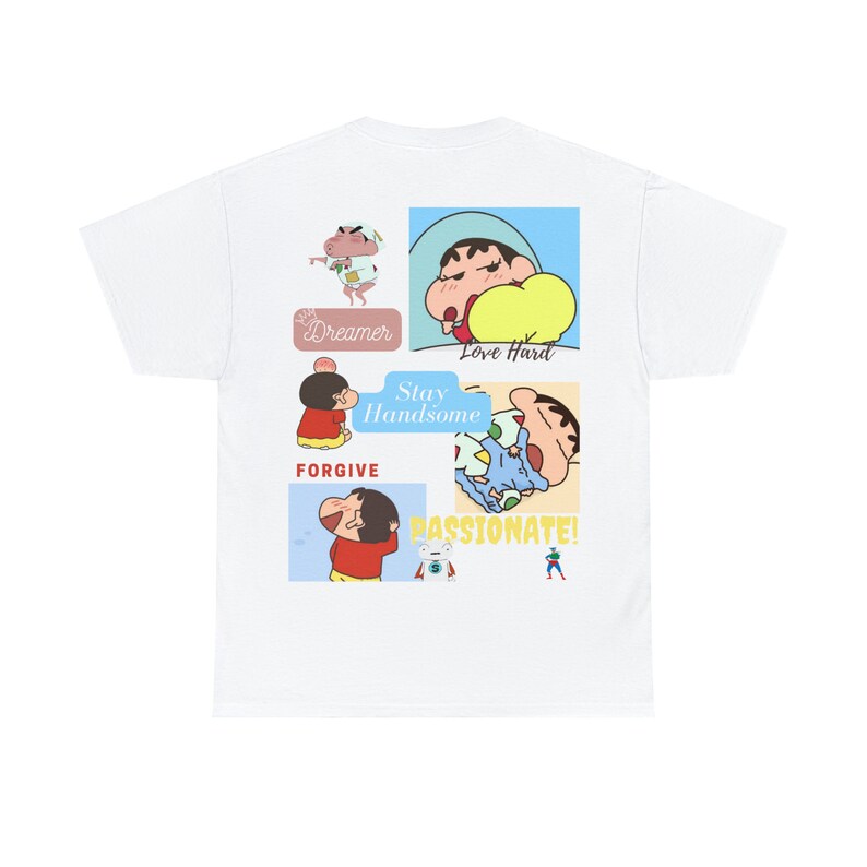 Shin Chan Cartoon Tee/ Shin Chan Anime Tee/ Anime Tee/ White Cartoon ...