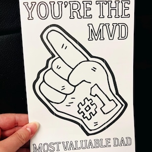 Baseball Vatertag druckbare Farbkarte, Farbe für Ihre eigene Vatertagskarte, Vatertagsaktivität, Geschenk für Papa, I Love Dad