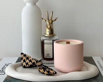 Barbie candle I Container Candle I Scented soy candle I Jesmonite bow I