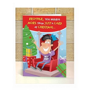Witzige Weihnachtskarte für Bruder, Sohn, Neffe, Freund etc..
