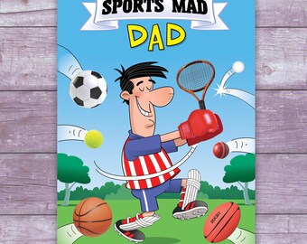 Sports Mad Dad Birthday Card. There just aren&#39;t enough Sports in the world for Dad.