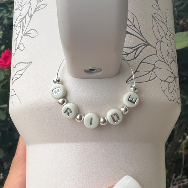 Personalized Tumbler Charm, Custom Name Tag, Water Bottle Accessory