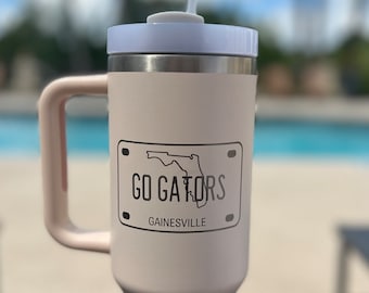 Custom Laser Engraved Tumbler Cup, University of Florida Gators Travel Mug UF Merch