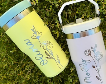 Personalized Stanley Iceflow with Leak-proof Lid Stanley 20oz with Handle and Flip Straw for Boys and Girls School Kids Water bottle