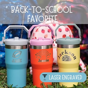 Personalized Stanley Iceflow with Leak-proof Lid Stanley 20oz with Handle and Flip Straw for Boys and Girls School Kids Water bottle