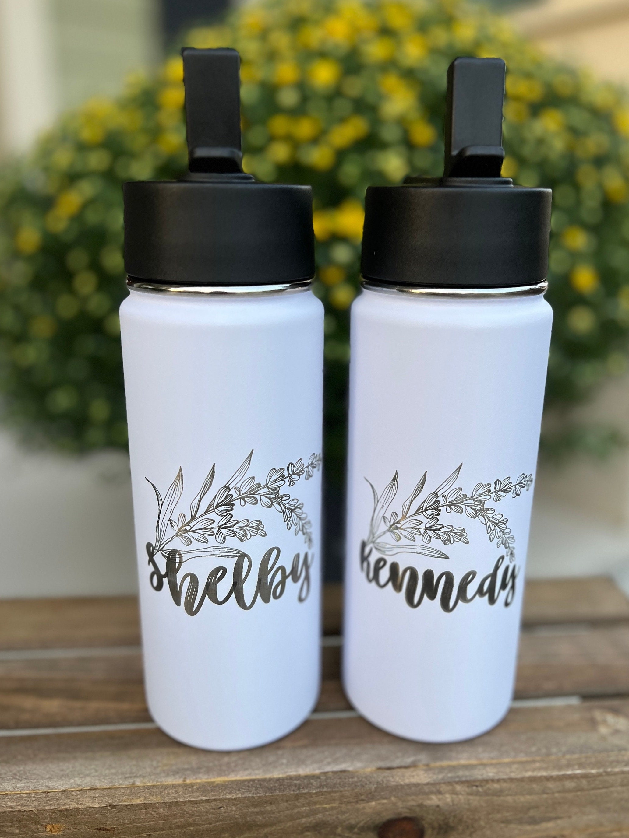 Personalized Laser Engraved Insulated Water Bottle With Straw - Etsy