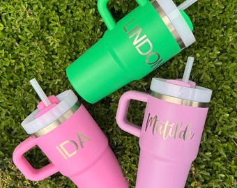 Personalized Stanley Engraved Stanley Toddler Water Bottle Custom Stanley Quencher 14oz 20oz with Handle