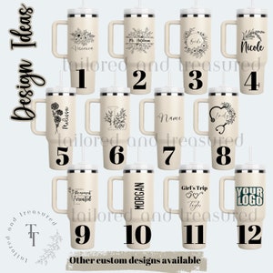 Personalized 40oz Tumbler with Handle & Straw, Custom Engraved travel mug, Gift for best friend, Not Stanley Brand image 4