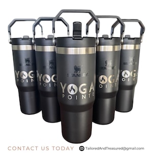 30oz Personalized Stanley Iceflow with Leak-proof lid Stanley with handle and Flip straw water bottle Client thank you birthday gift for him