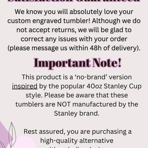 Personalized 40oz Tumbler with Handle & Straw, Custom Engraved travel mug, Gift for best friend, Not Stanley Brand image 8