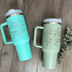 Personalized 40oz Tumbler With Handle & Straw, Custom Engraved Travel Mug, Gift for Best Friend ...