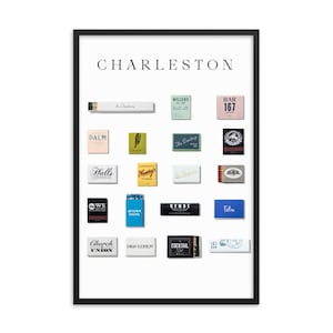 Charleston Matchbook poster framed