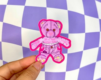 Doodle Bear Do It For Little You Sticker Inner Child Healing Mental Health Trauma Therapy 90’s Games Millenial Vinyl Gift