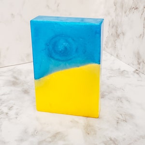 Handmade Blue and Yellow Ukrainian Flag Soap - Custom Scent Options