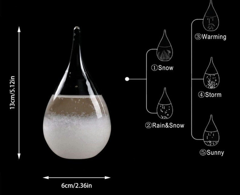 Weather Barometer Glass Storm Glass Weather Predictor Barometer Decorative Bottle Droplet - Etsy