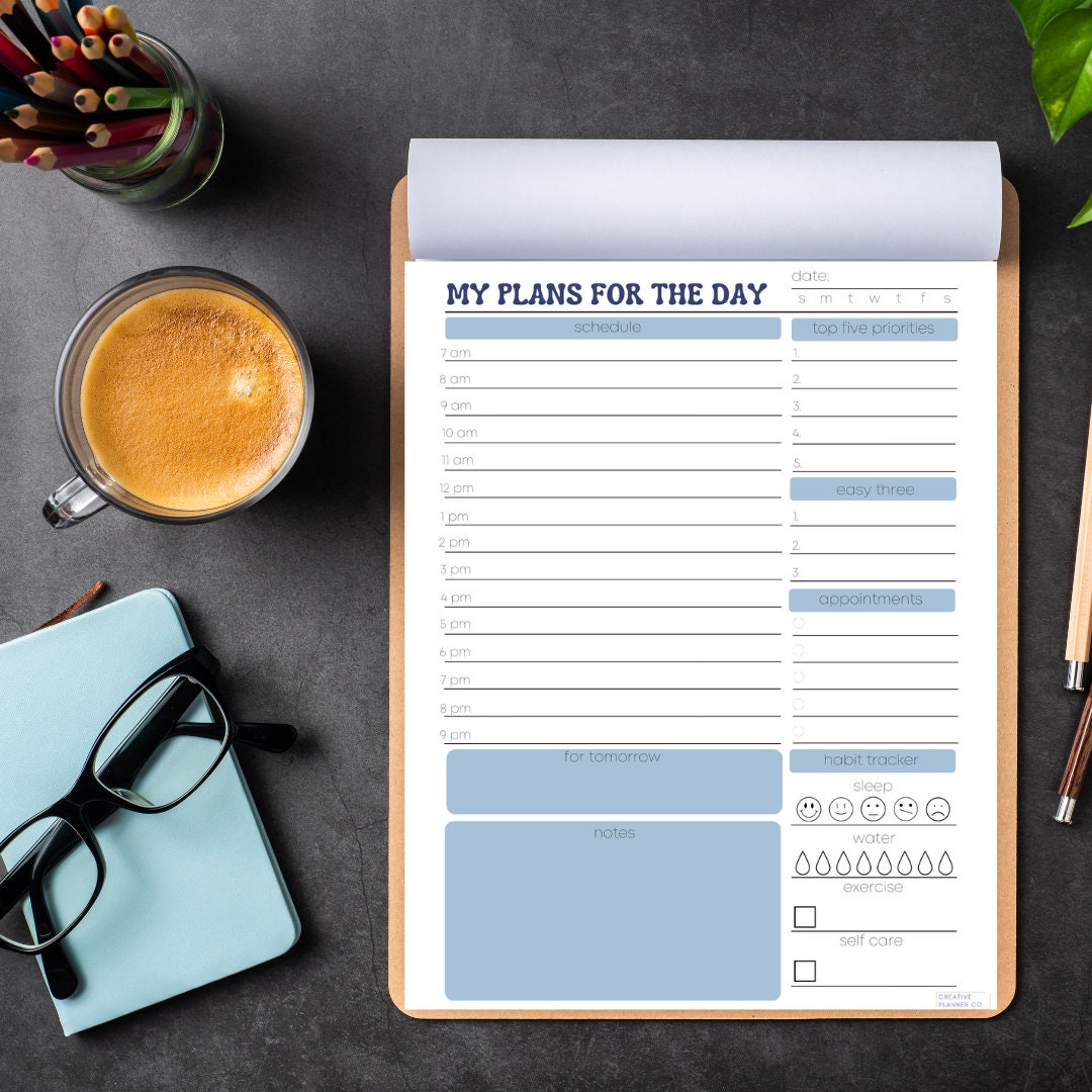 Editable Daily Planner, Digital Download, Printable on Demand, Fillable ...