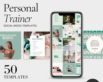 Personal Trainer, Fitness Coach, Instagram Template, Canva Social Media, Self Care, Coaching, Health & Wellness, Fitness Instagram, Exercise