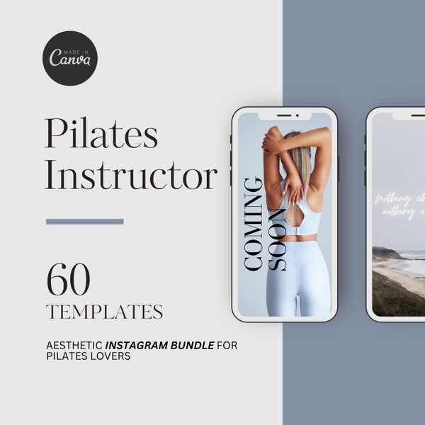 Pilates Instagram Post Templates, Pilates Instagram Template Canva, Instagram Bundle, Pilates Social Media, Pilates Instructor Instagram