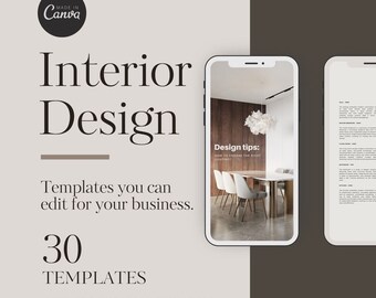 Interior Design Instagram Post and Story Templates, Interior Design IG Post and Story Templates, Interior Design Canva Templates