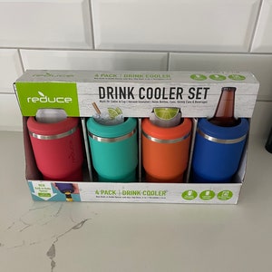 Reduce Drink Cooler Straw & Lid Accessory Set, 4 Pack