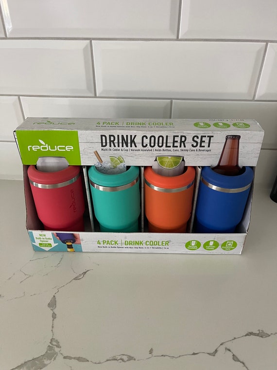 Reduce 14 oz. Vacuum Insulated Stainless Steel Drink Cooler, 4 Pack