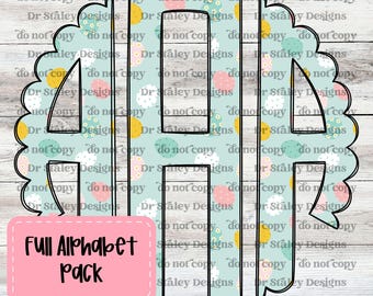 Easter Egg Monogram: Full Alphabet, Pastel Spring PNG (Digital Download)