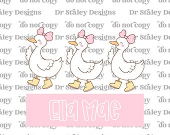 Custom Pink Goose Monogram PNG: Coquette Doodle (Digital Download)