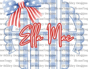 Custom 4th of July Name Monogram (PNG Digital Download)