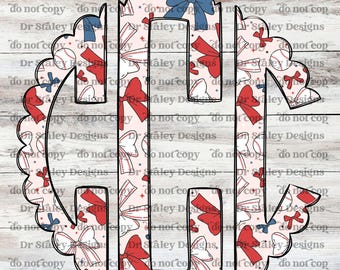 Baseball Scalloped Monogram PNG: Full Alphabet (Digital Download)