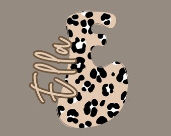 Leopard Print Custom Initial PNG: Personalized Monogram (Digital Download)